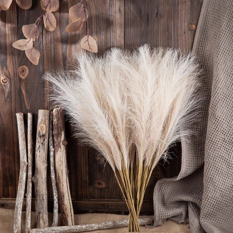 Majestic White Faux Pampas Grass 10PCS/Bag 55CM
