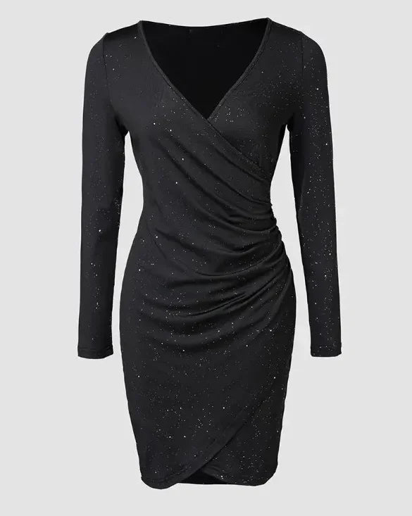 Renna Elegant Black Mini Dress
