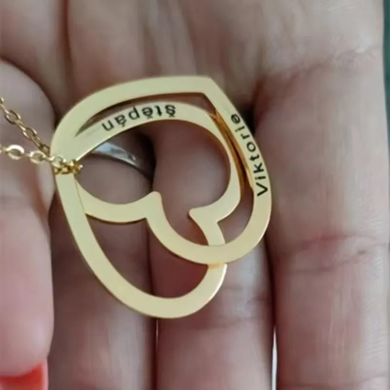 Customized Heart shaped name men's and women's necklace
