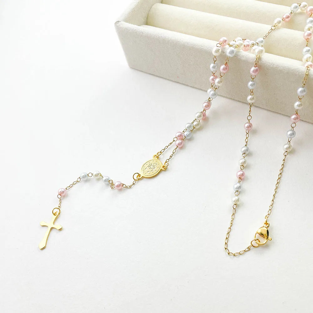 Virgin Mary Cross Rosary Pendant for spiriti pray , necklace
