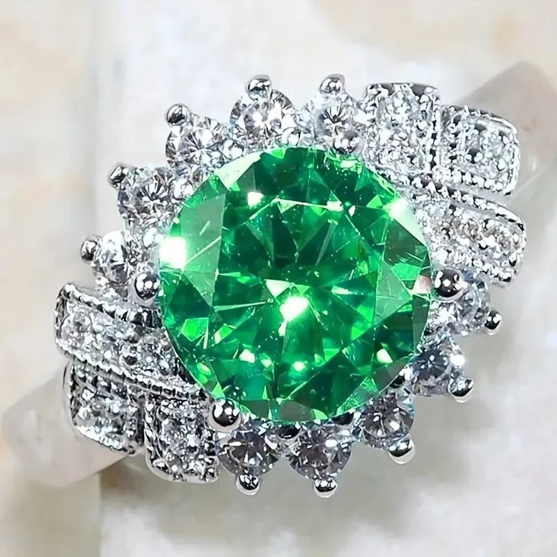 Zaitina green Zirconia crystal ring