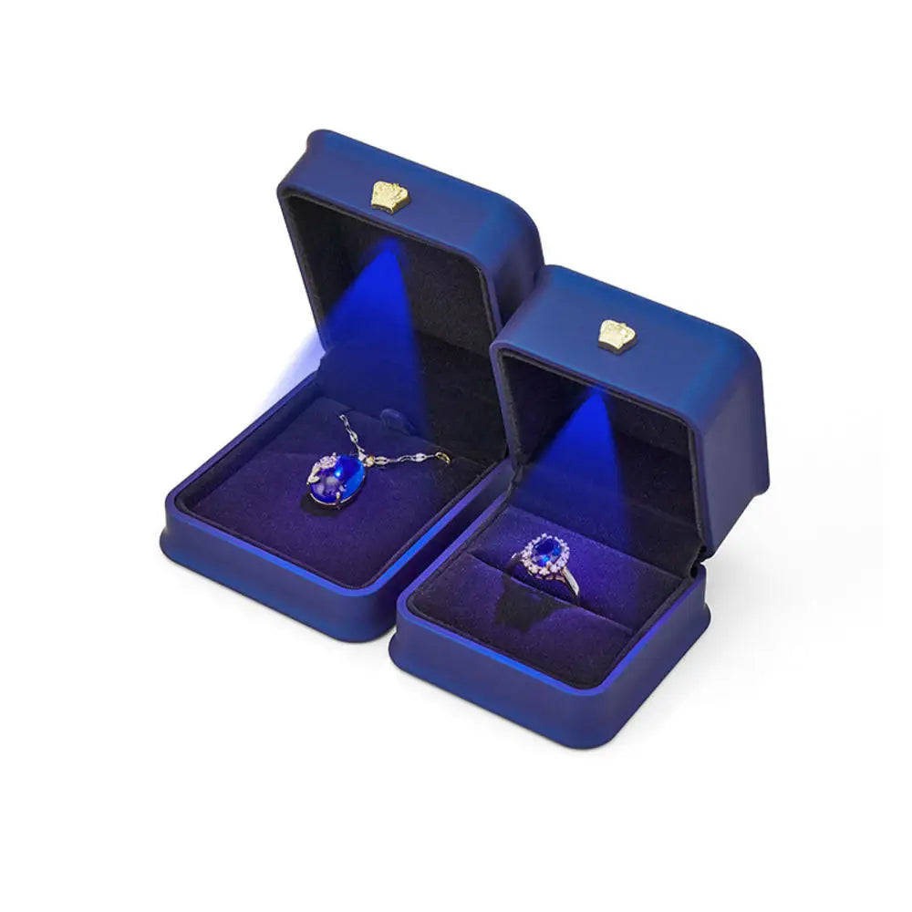 LED Light double rings box for wedding
