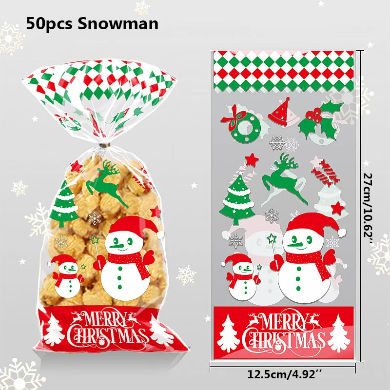 50pcs Christmas Candy Bags