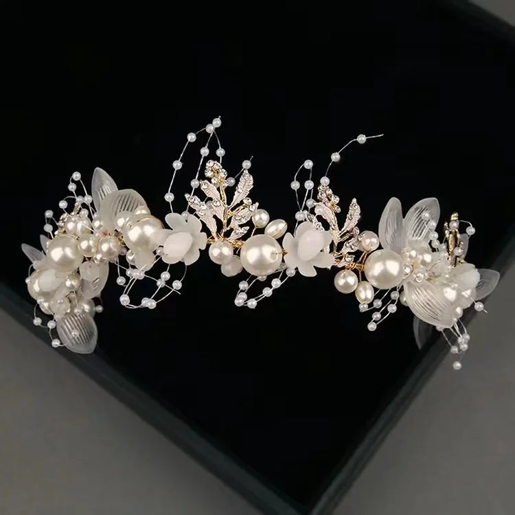 Hair Tiara Crystal & Pearl