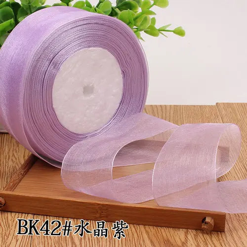 Dark purple Organza ribbons 45Meters/lot
