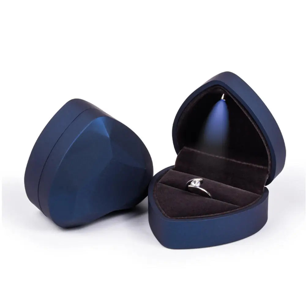 LED Light double rings box for wedding