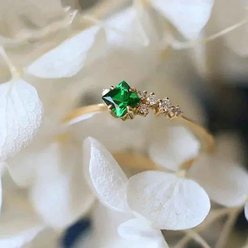 Zaitina green Zirconia crystal ring