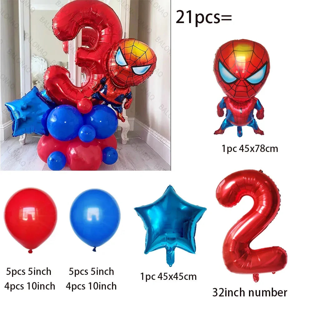 Stand Spiderman Balloon 21pcs