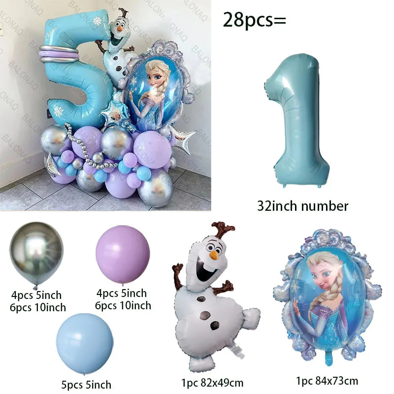 Elsa Princess Frozen Foil Balloons 28pcs