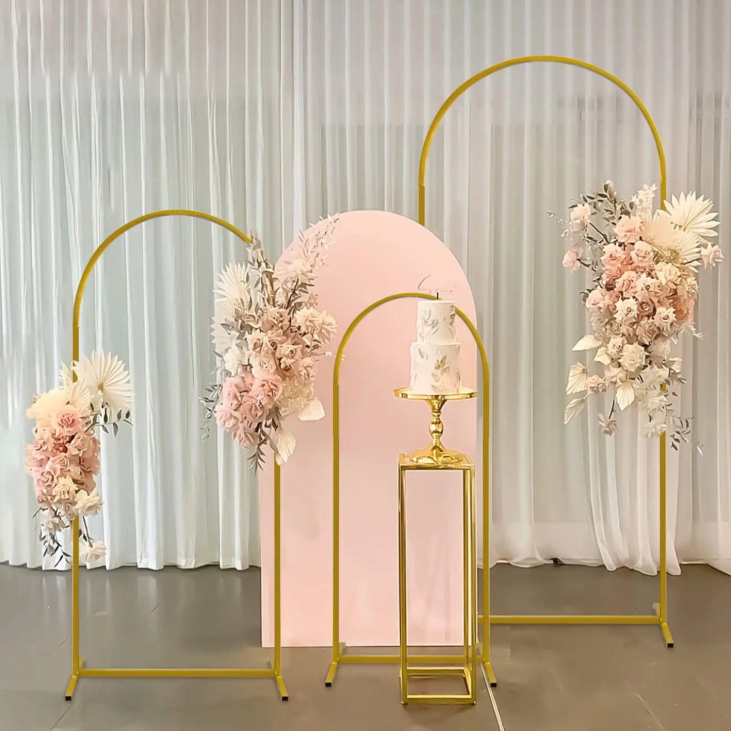 Gold arch backdrop stand Set of 3