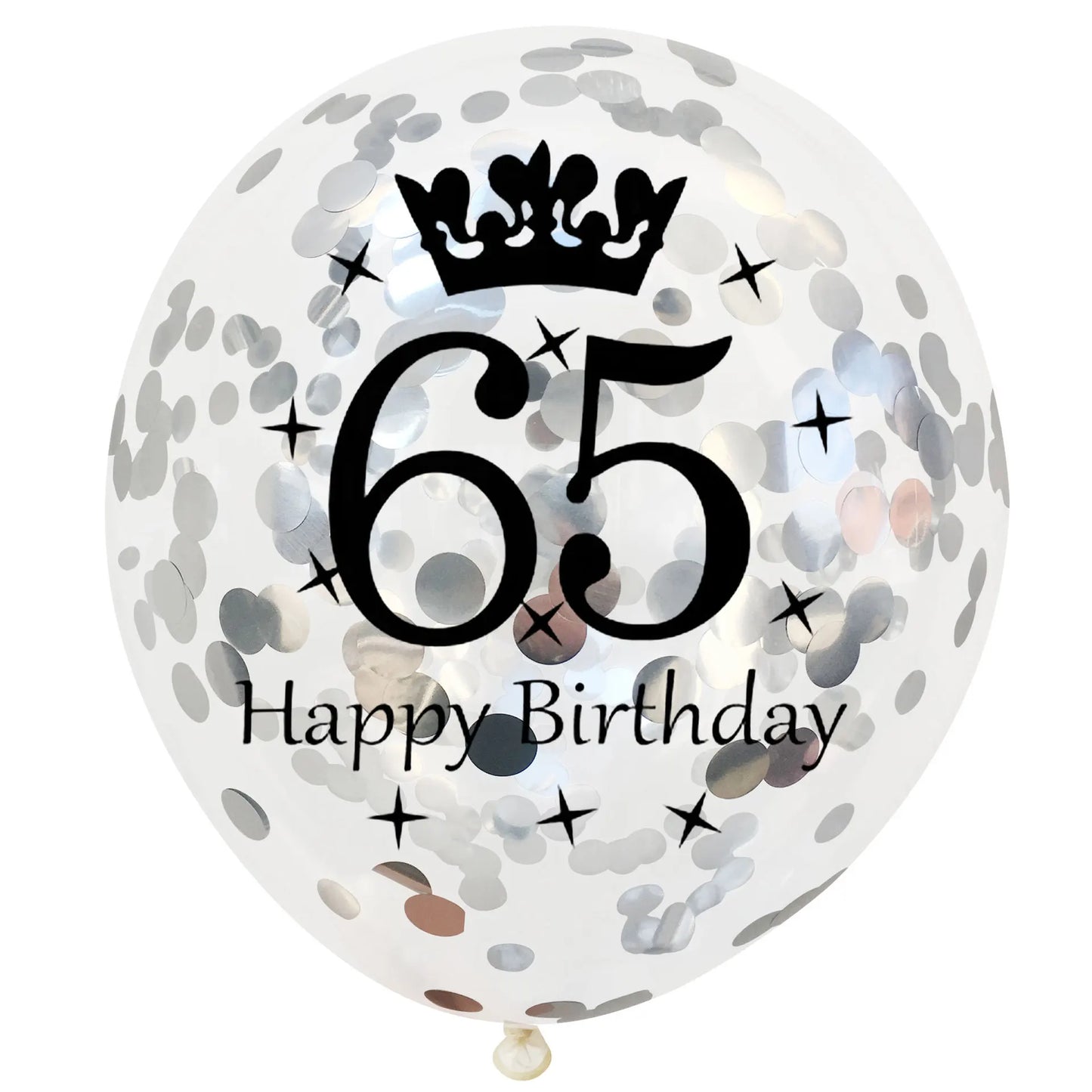 12in Crown Number Confetti Balloons