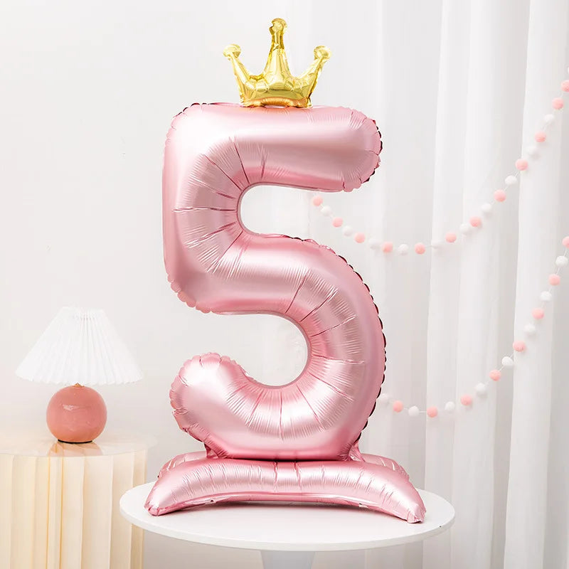 Crown pink foil balloon number 42inch
