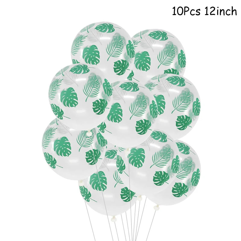 Jungle party green latex balloons