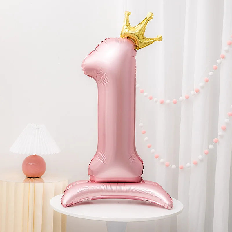 Crown pink foil balloon number 42inch