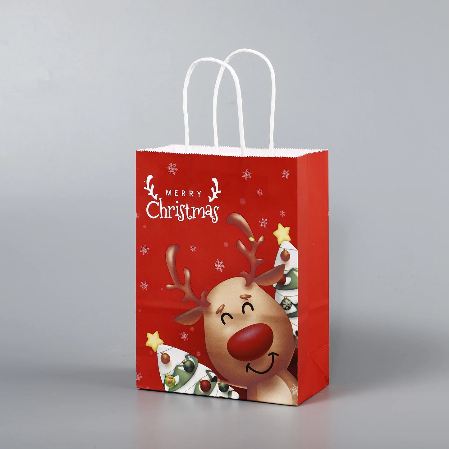 Red Kraft Gift Bags – 8/16pcs Christmas Party Favor