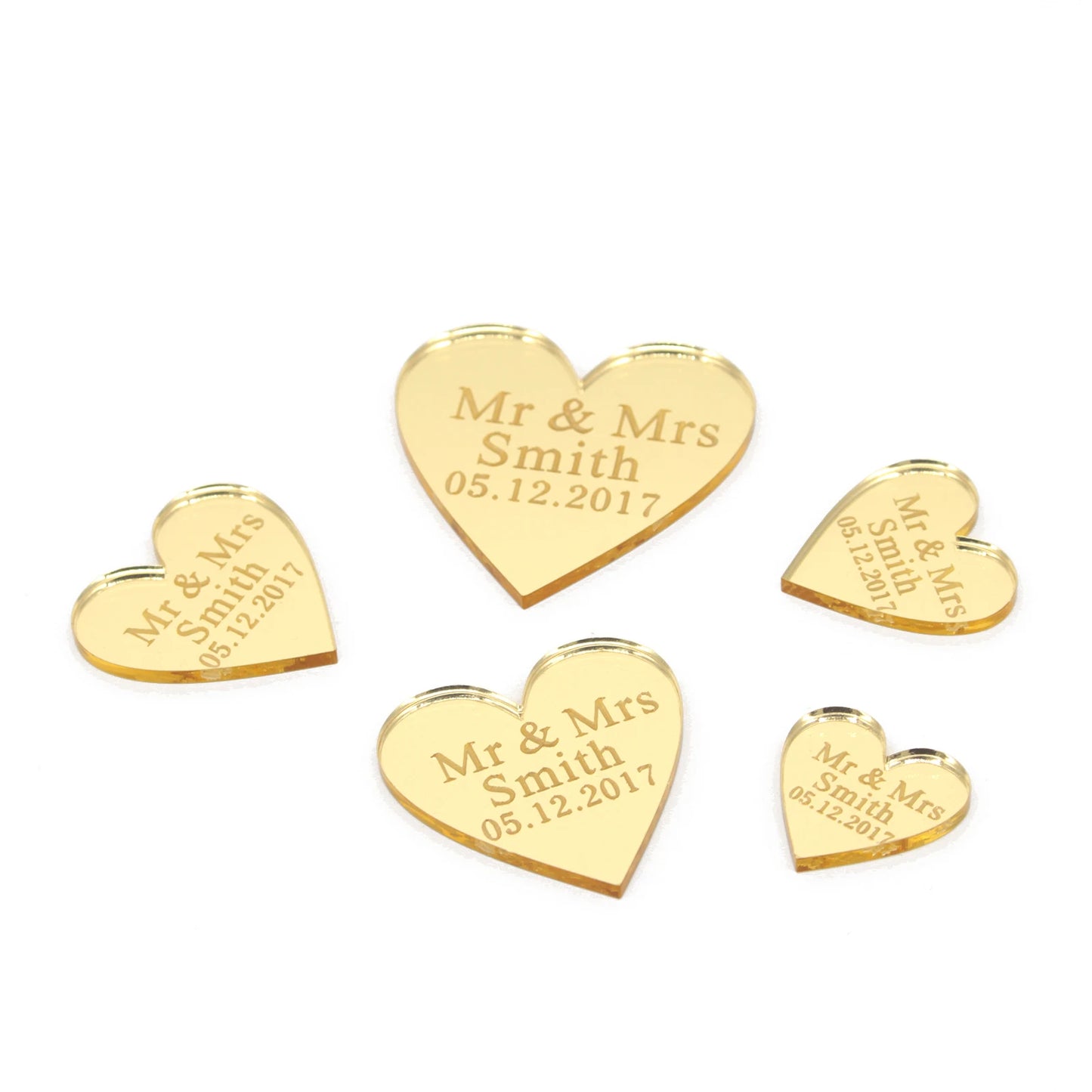 Engraved personalized name Love Heart tag 30/50/100pcs