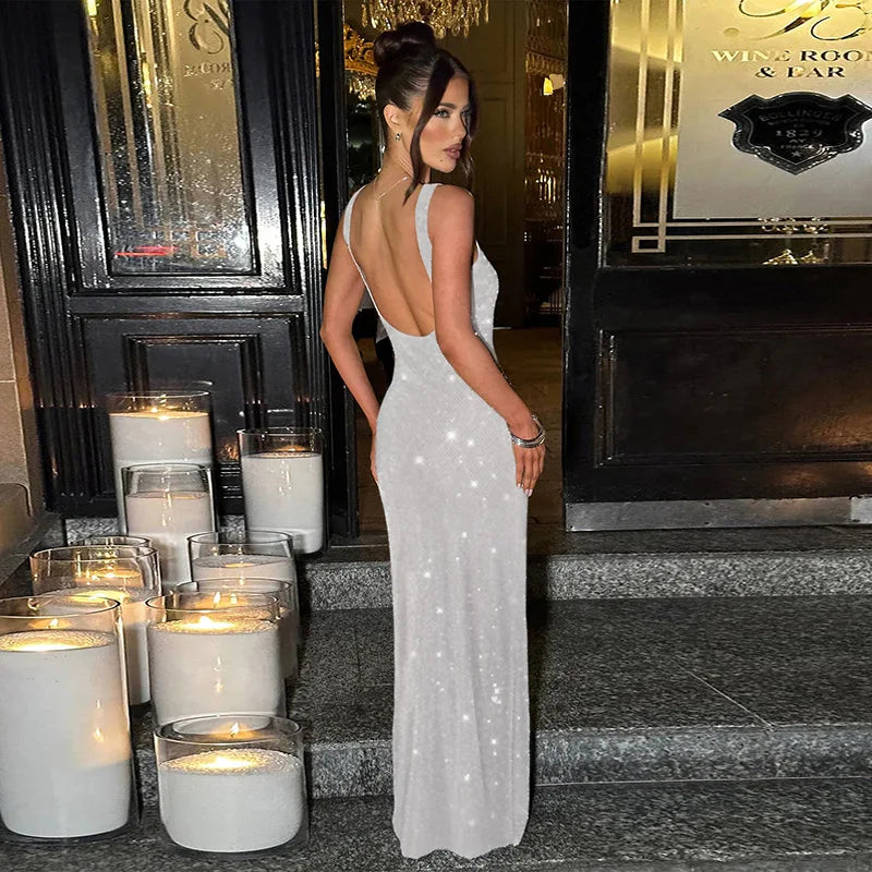 Carol Autumn Sequin Long Dress