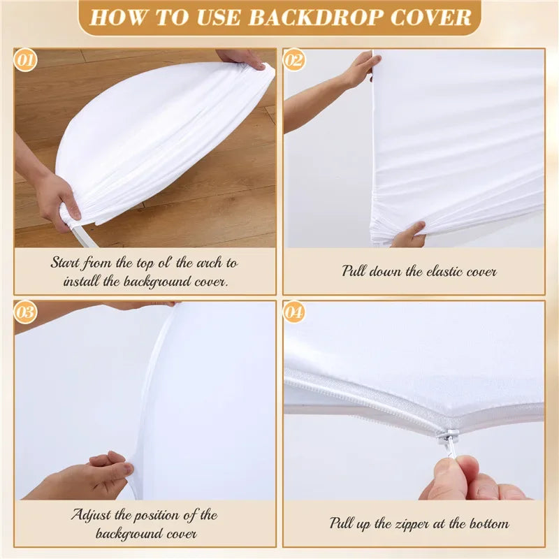 Double sided arch backdrop cover sage