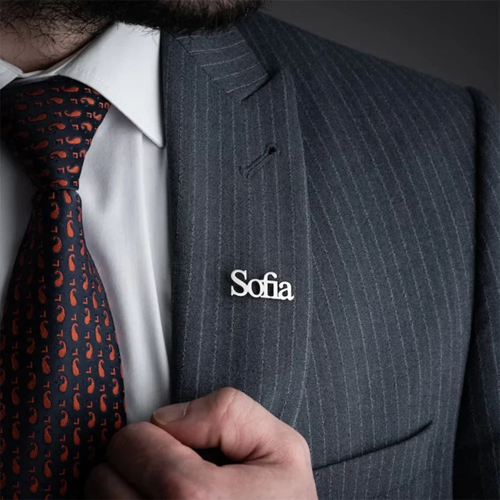 Brooches custom name personalized for Jacket men