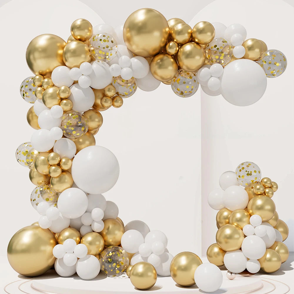 White Gold balloon Garland 126 PCS