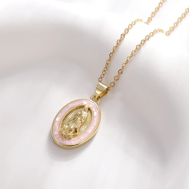 Catholic virgin Mary pendant necklace