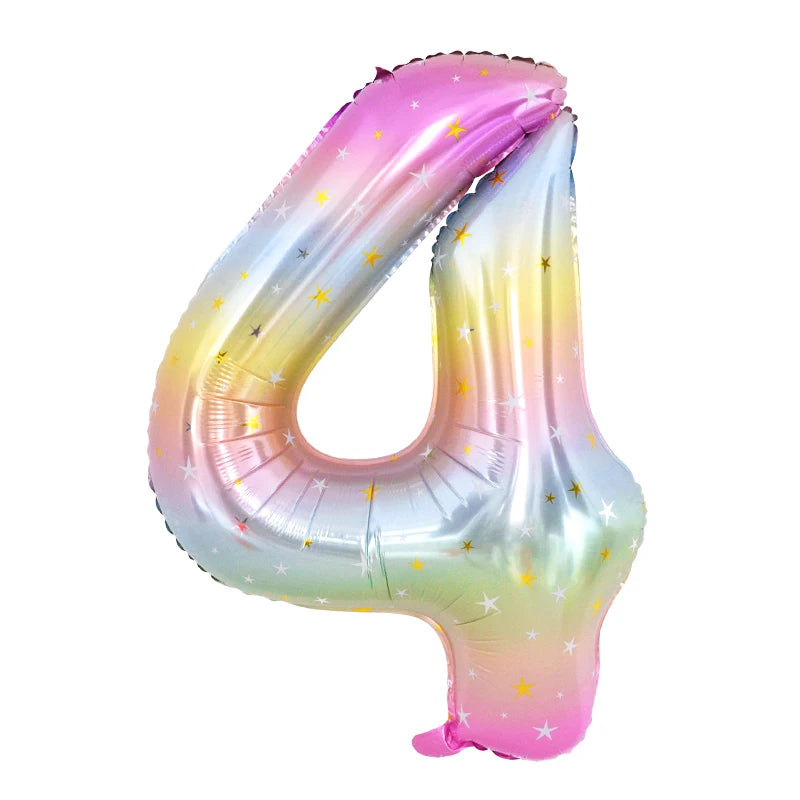 Rainbow Unicorn balloon number foil 40inch