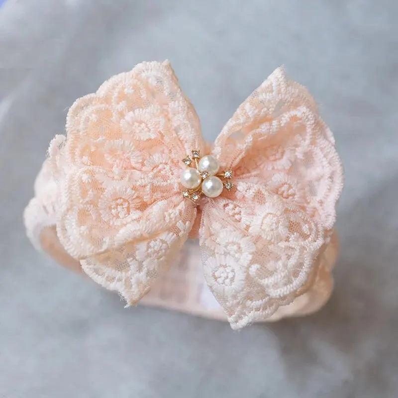 Lace bow baby headbands