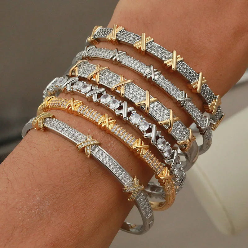 Sabina zircon & crystal bangles & bracele