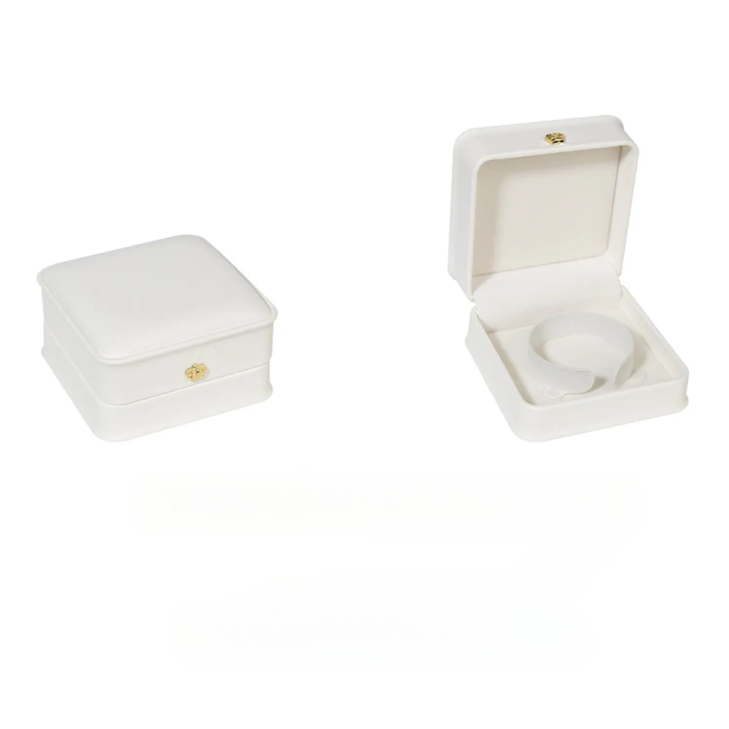 European style white PU leather jewelry box 1PC