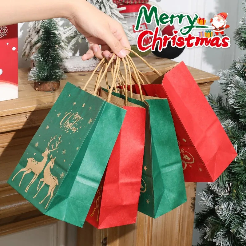 Xmas Party Kraft Gift Bags 1/20PCS