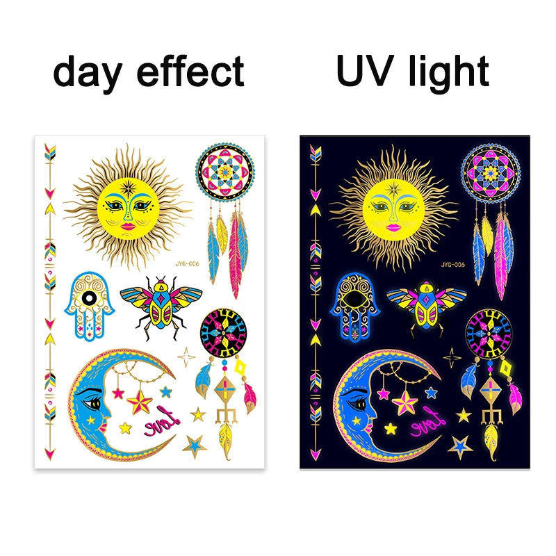 Luminous waterproof tattoos