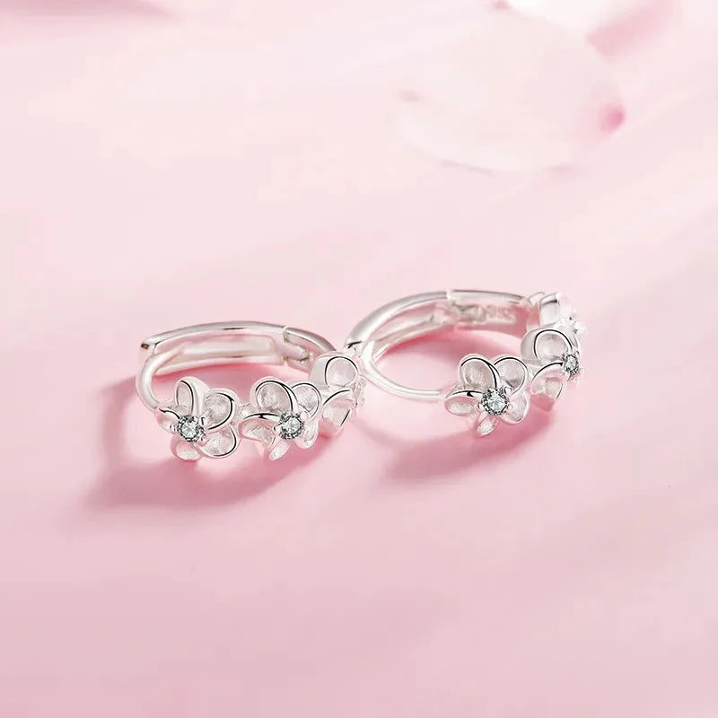 Flower stud 925 sterling silver earrings