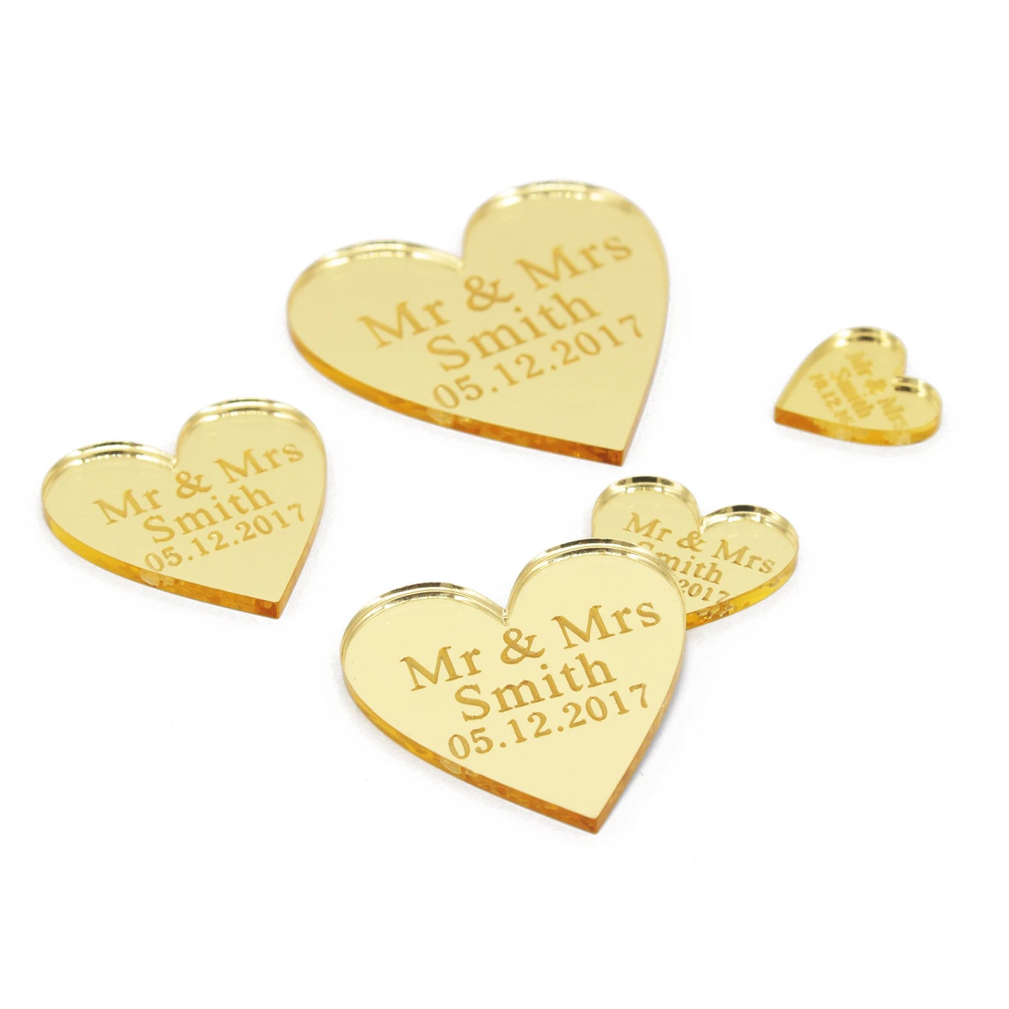 Engraved personalized name Love Heart tag 30/50/100pcs