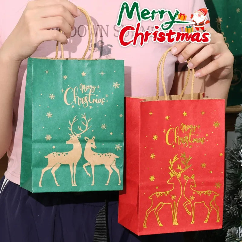 Xmas Party Kraft Gift Bags 1/20PCS