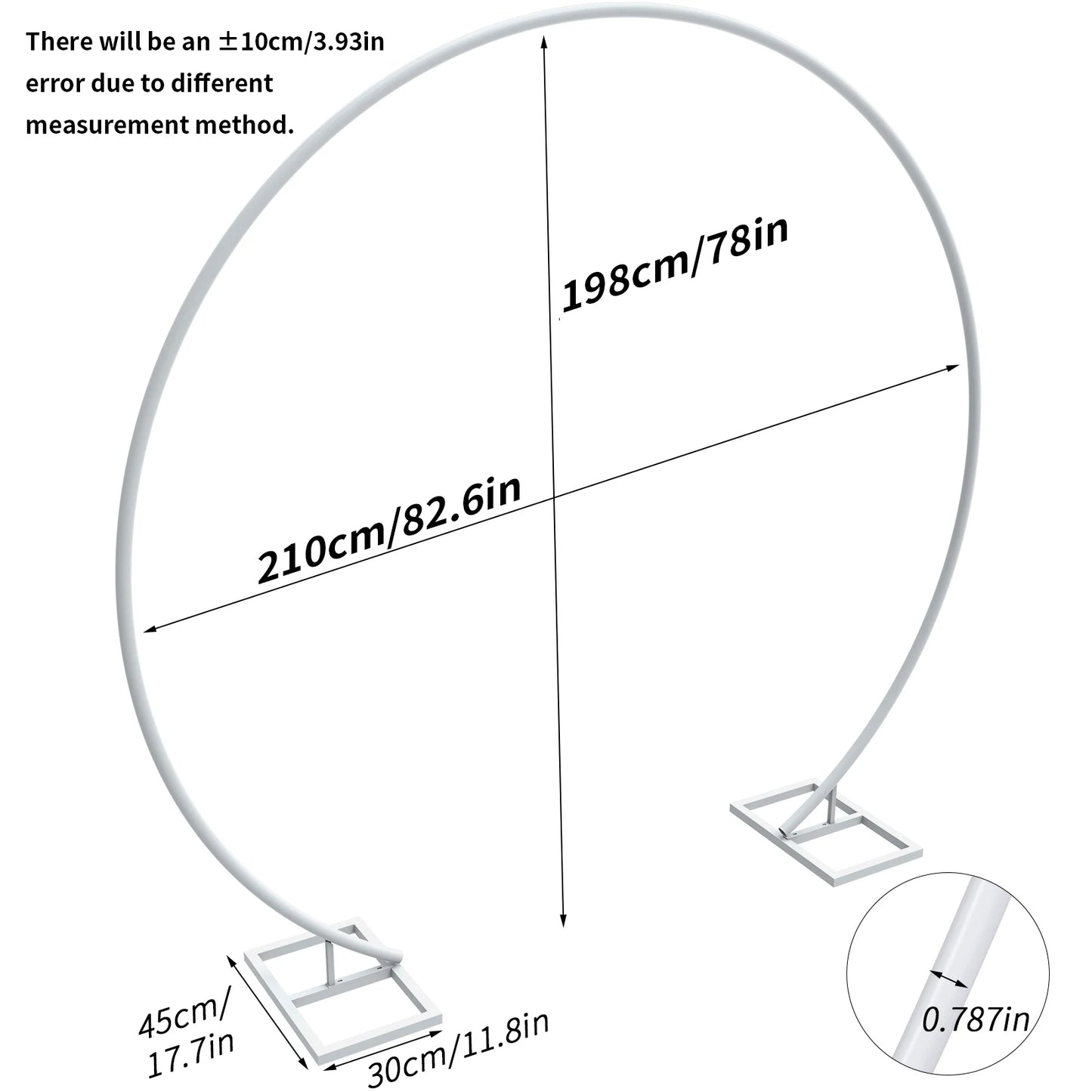 2.1M/2.2M/2.4M Round metal arch for decoration