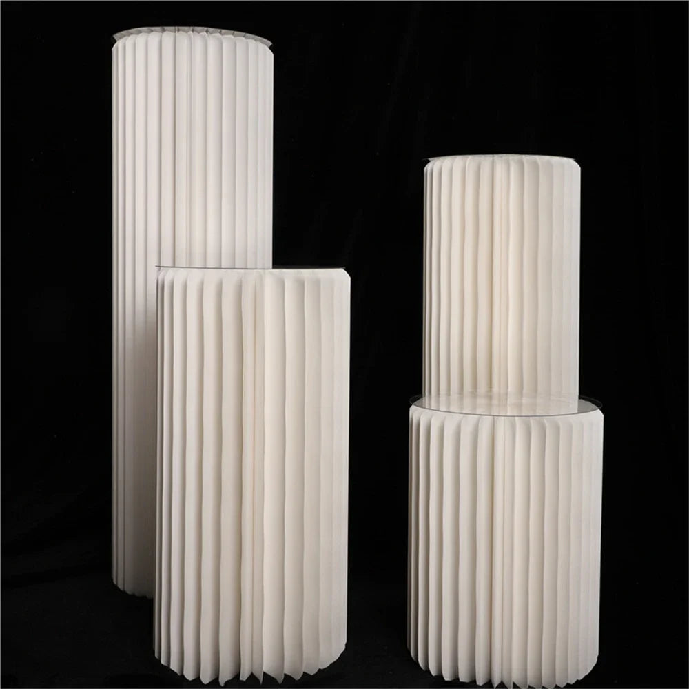 Cylinder folding stand for decoration