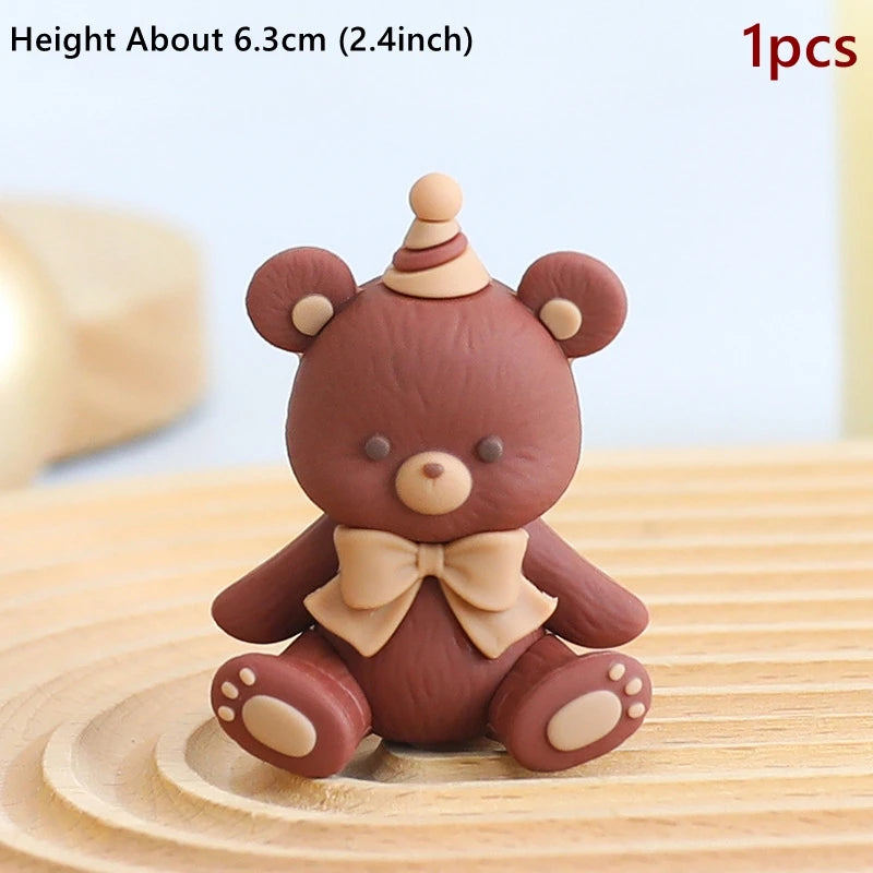 Pink Bbue Bear cake decorating