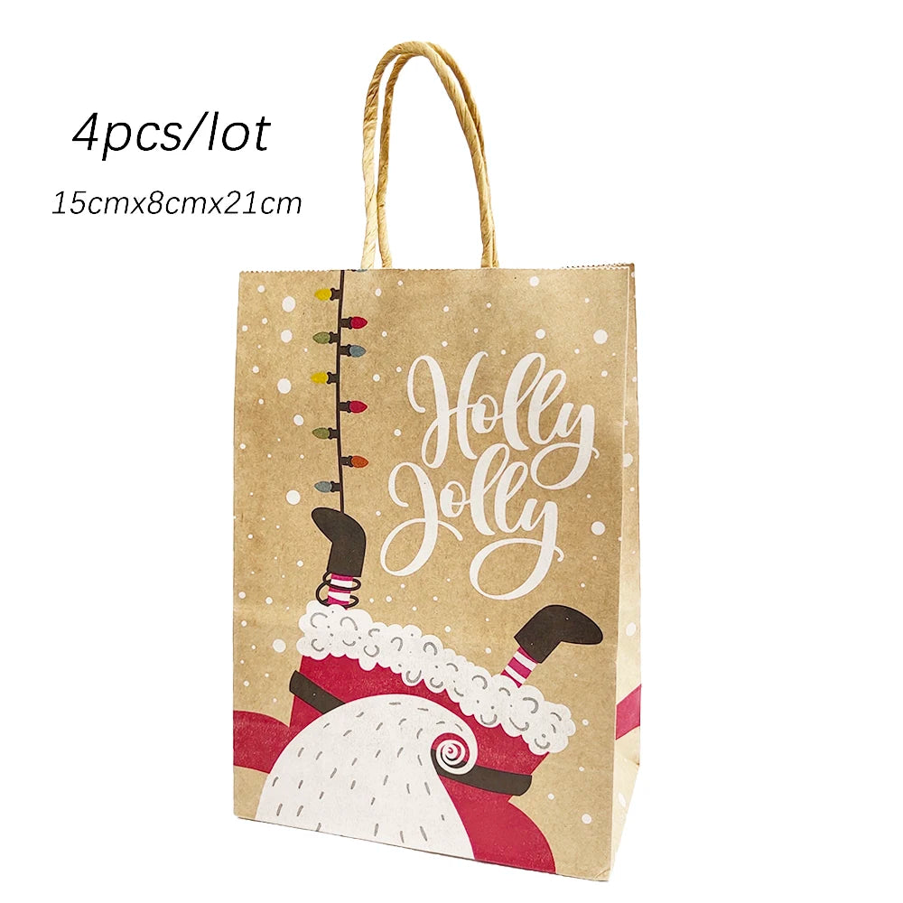 4pcs Christmas Paper Gift Bagsba