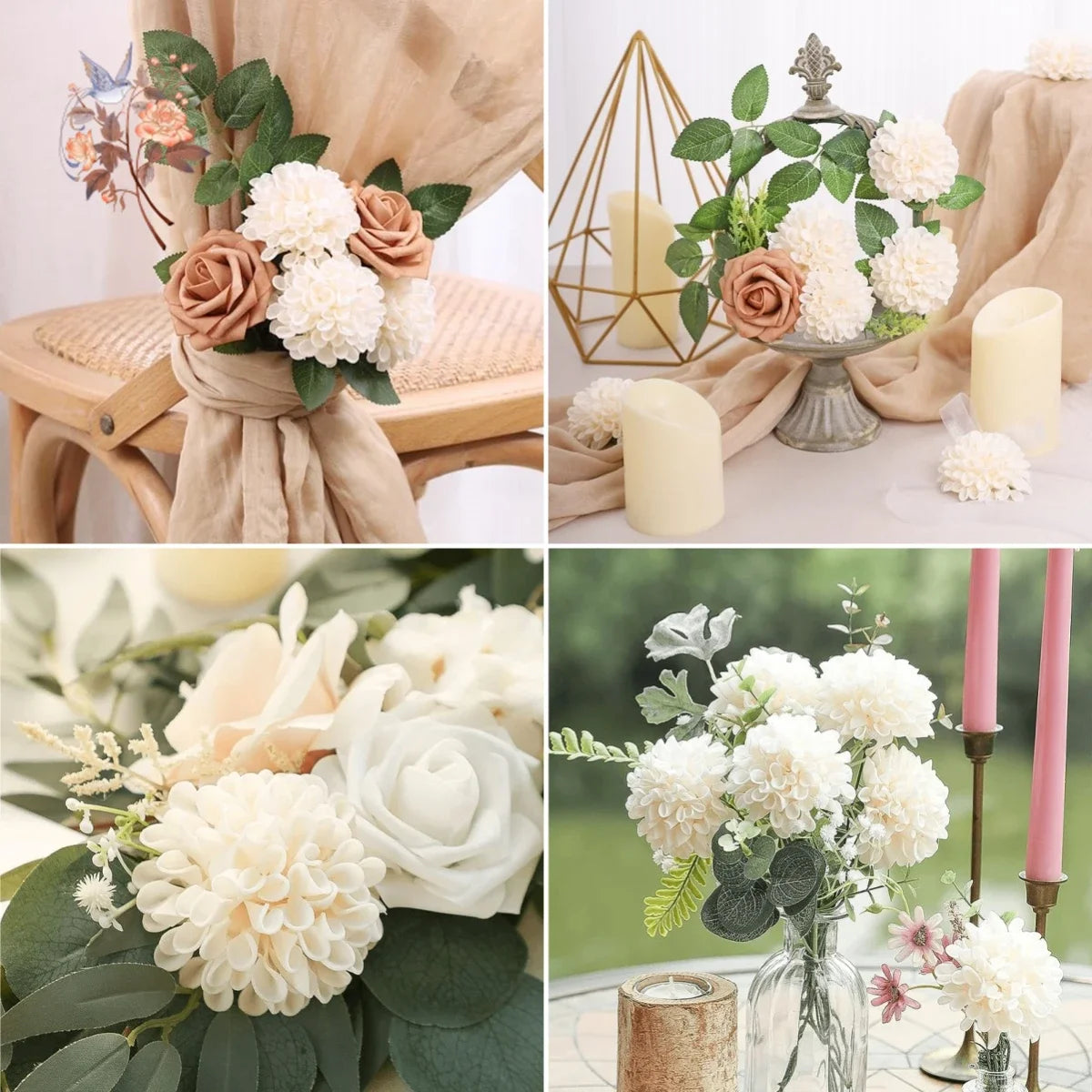 Dahlia Daisy flowers with stem 25Pcs for decoration
