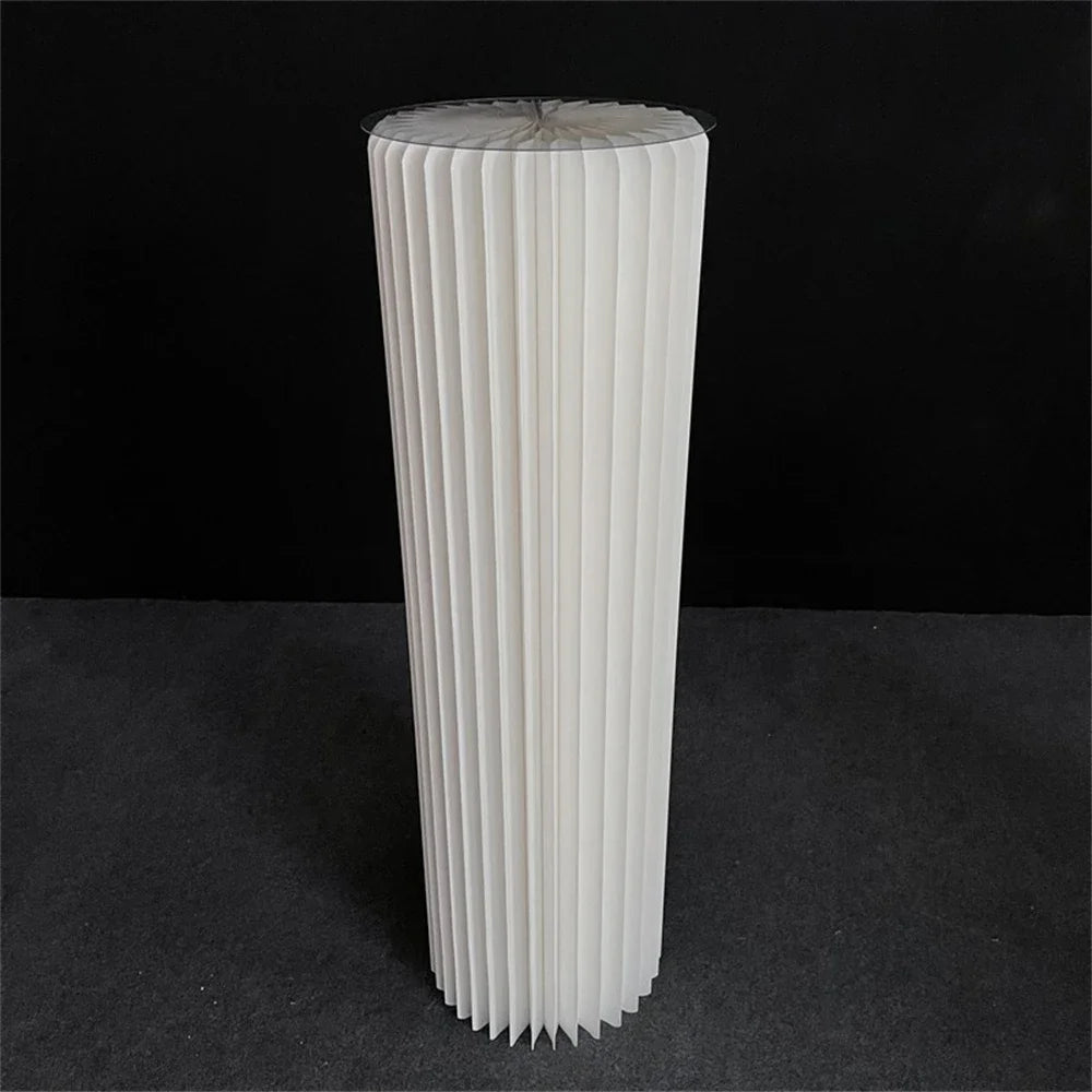 Cylinder folding stand for decoration
