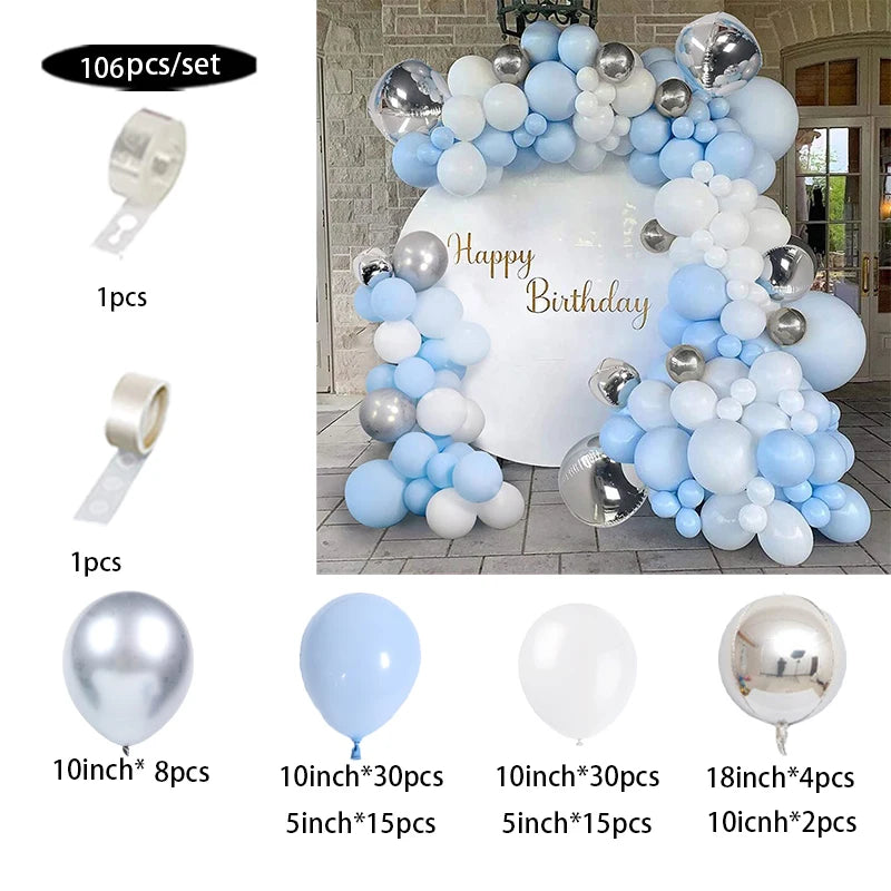Light blue balloons arch kit