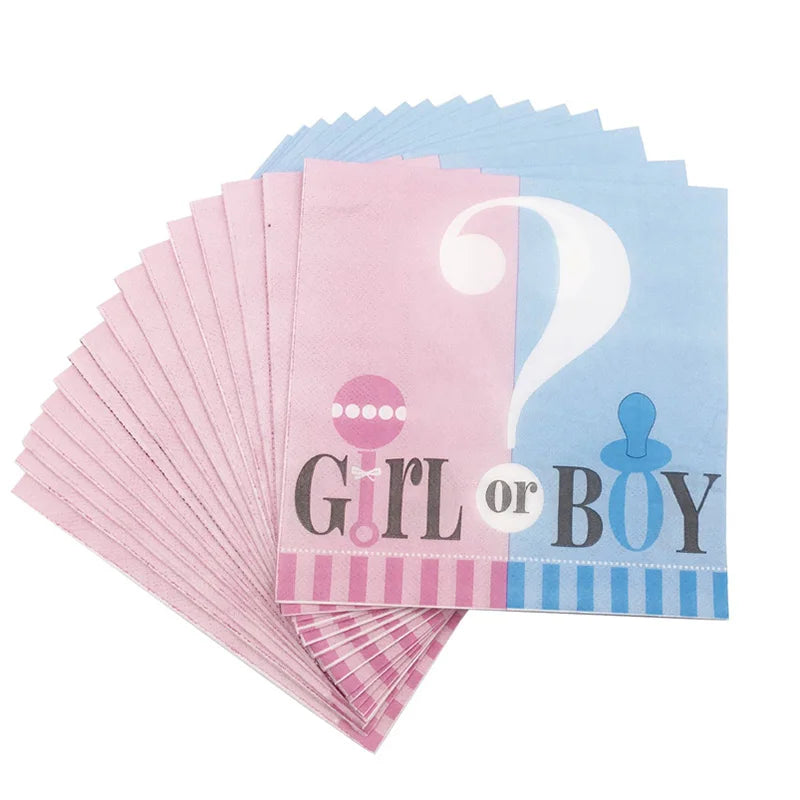 Disposable tableware set for Gender Reveal party