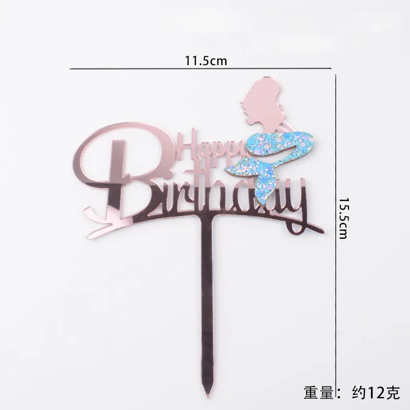 Kawaii Mermaid Cake Topper – Birthday Decoration