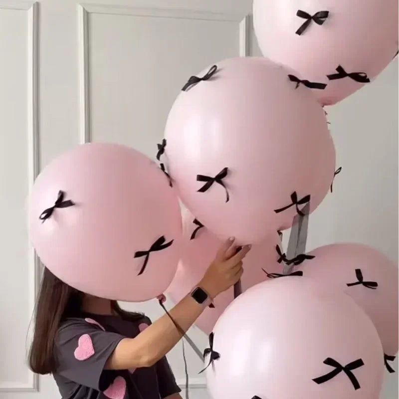 Balloon Wih Ribbon12 Inch 5pcs