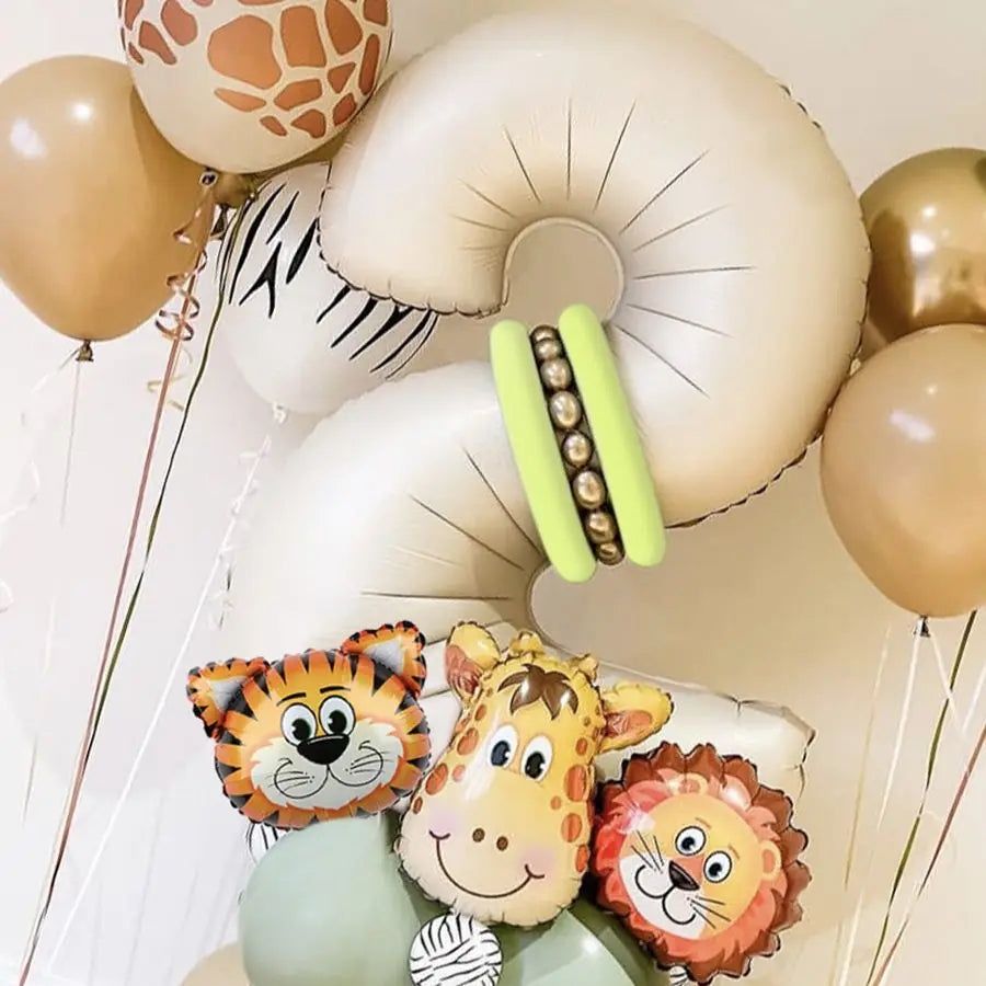 40PCS Jungle Animal Number Balloon Set