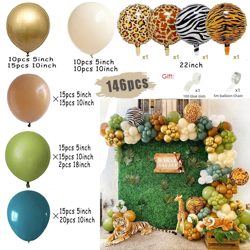 Jungle Safari Green Balloon Arch Kit