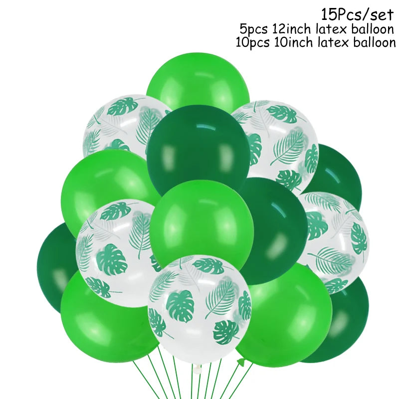 Jungle party green latex balloons