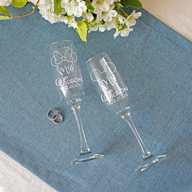 Custom champagne laser engraving glass cup