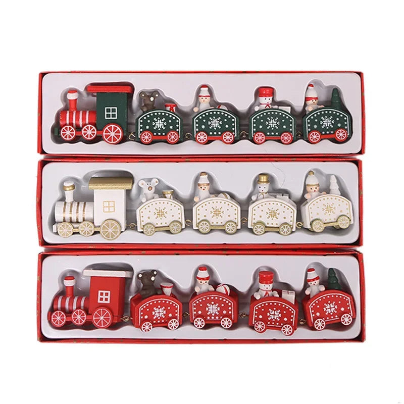 Wooden Christmas Train Ornament
