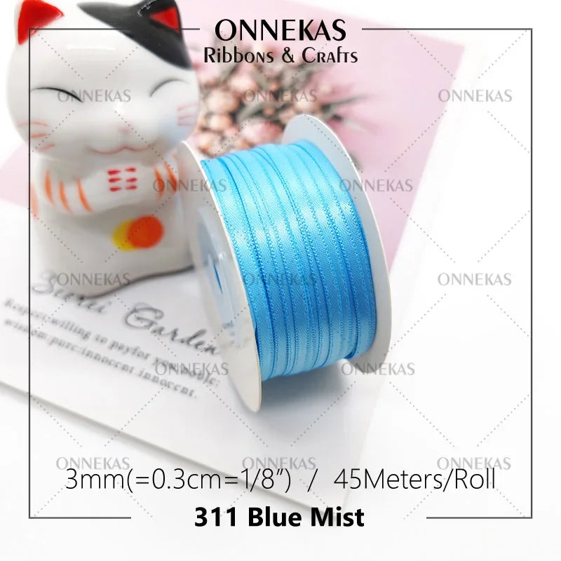 Satin ribbon 100% polyester (45M) 3mm